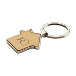 House Shaped Bamboo Keyring