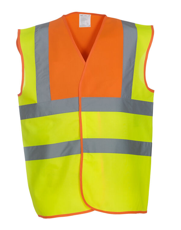 Hi-Vis Class 2 Waistcoat - Hi-Vis Orange/Hi-Vis Yellow