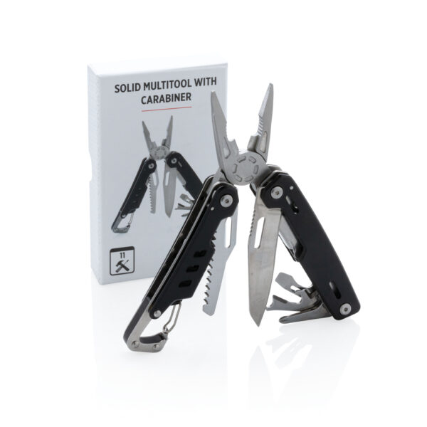Solid multitool with carabiner - Black Solid multitool with carabiner - Black