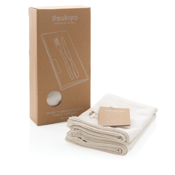 Ukiyo Aware™ 180gr rcotton table napkins 4pcs set - Off White Ukiyo Aware™ 180gr rcotton table napkins 4pcs set - Off White