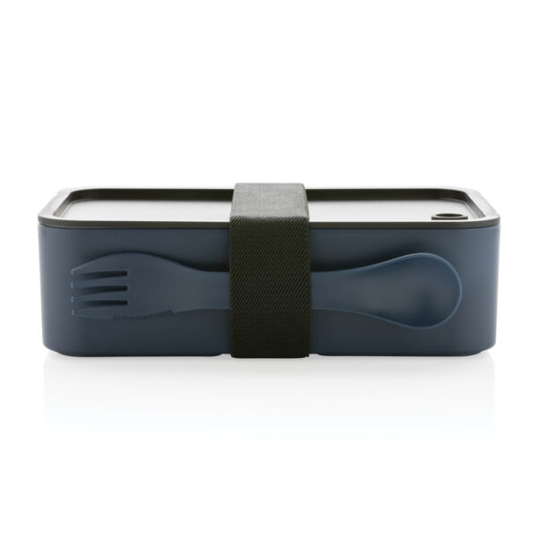 GRS recycled PP lunch box with spork - Navy GRS recycled PP lunch box with spork - Navy