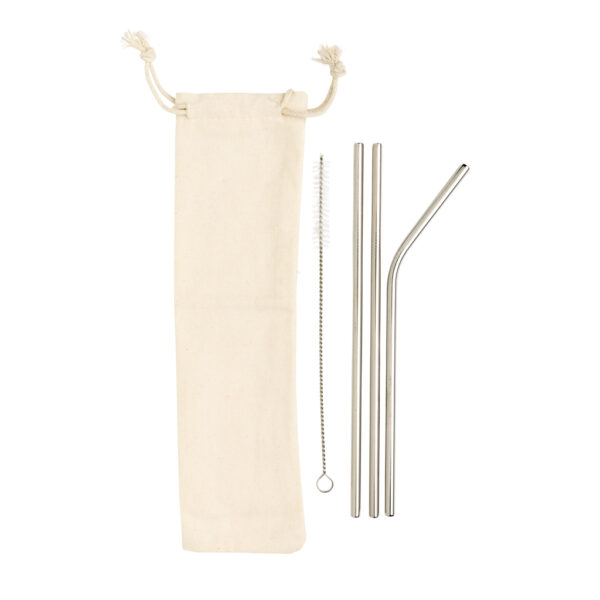 Reusable stainless steel 3 pcs straw set - Home & Barware Reusable stainless steel 3 pcs straw set - Home & Barware