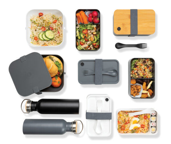 PP lunchbox with spork - Anthracite PP lunchbox with spork - Anthracite