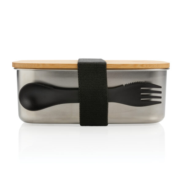 Stainless steel lunchbox with bamboo lid and spork - Home & Barware Stainless steel lunchbox with bamboo lid and spork - Home & Barware
