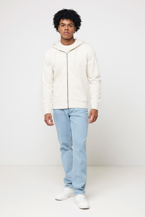 Iqoniq Abisko recycled cotton zip through hoodie - Natural Raw