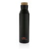 Gaia RCS certified recycled stainless steel vacuum bottle - Black