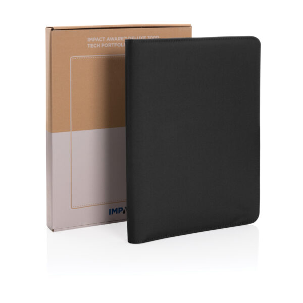 Impact Aware™ deluxe 300D tech portfolio with zipper - Black