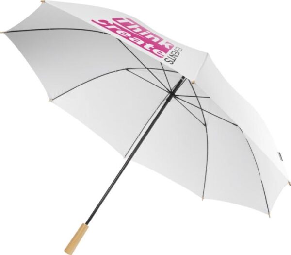 Windproof recycled PET golf umbrella - White Navy Solid Black  - Outdoor, Umbrellas
